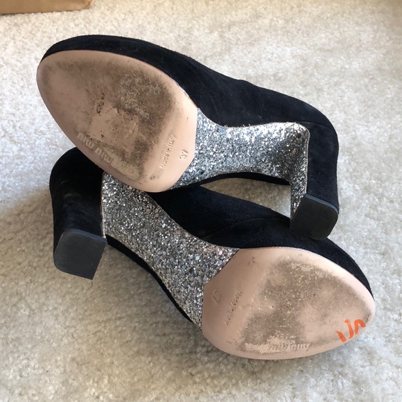 Miu Miu Platform Glitter Heels - Picture 6 of 6